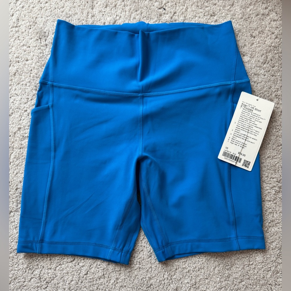 NWT lululemon align HR short 8in with pockets size 10 poolside